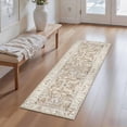 thumbnail image 5 of Washable Kitchen Runner Rug 2x5 ft, Modern Vintage Soft Low Profile Non Slip Rug with PVC Backing, Farmhouse Vintage Carpet for Kitchen Sink, Hallway, Laundry Room, Brown, 5 of 6
