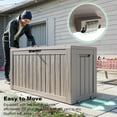 thumbnail image 3 of 75Gallon Resin Deck Storage Box | Lockable Patio Outdoor Container for Furniture & Garden Tools | Waterproof Grey Outdoor Storage, 3 of 7