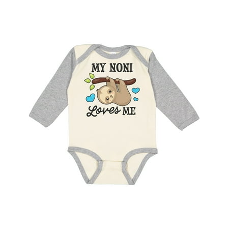

Inktastic My Noni Loves Me with Sloth and Hearts Boys or Girls Long Sleeve Baby Bodysuit