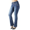 thumbnail image 3 of Fashion2Love Womens Juniors Colombian Design Butt Lift Mid Waist Boot Leg Jeans, 3 of 10