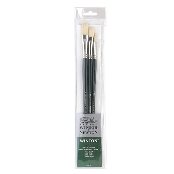 Winsor & Newton Winton Brush Set, 3-Brushes, Long Handled