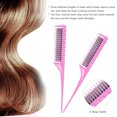 thumbnail image 3 of 3-Row Teasing Comb Detangling Brush Rat Tail Comb Adding Back Coming Hairdressing Combs, 3 of 5