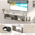 thumbnail image 4 of Floating TV Shelf, 55" Floating TV Stand with Storage, Floating Entertainment Center for Wall, Floating Shelf for Under TV, Living Room, Grey, 4 of 14