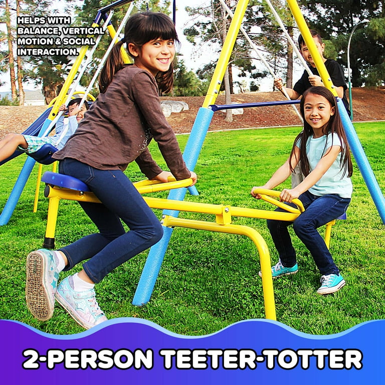 Sportspower Super 1st Metal Swing Set with Trapeze, Teeter-Totter