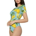 thumbnail image 2 of Haiem Lemon Women's Crew Neck Short Sleeve Bodysuit Tops Stretchy Slim Basic-Medium, 2 of 9