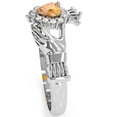 thumbnail image 3 of Claddagh Citrine Diamond Ring In Solid 14k White Gold, 3 of 6