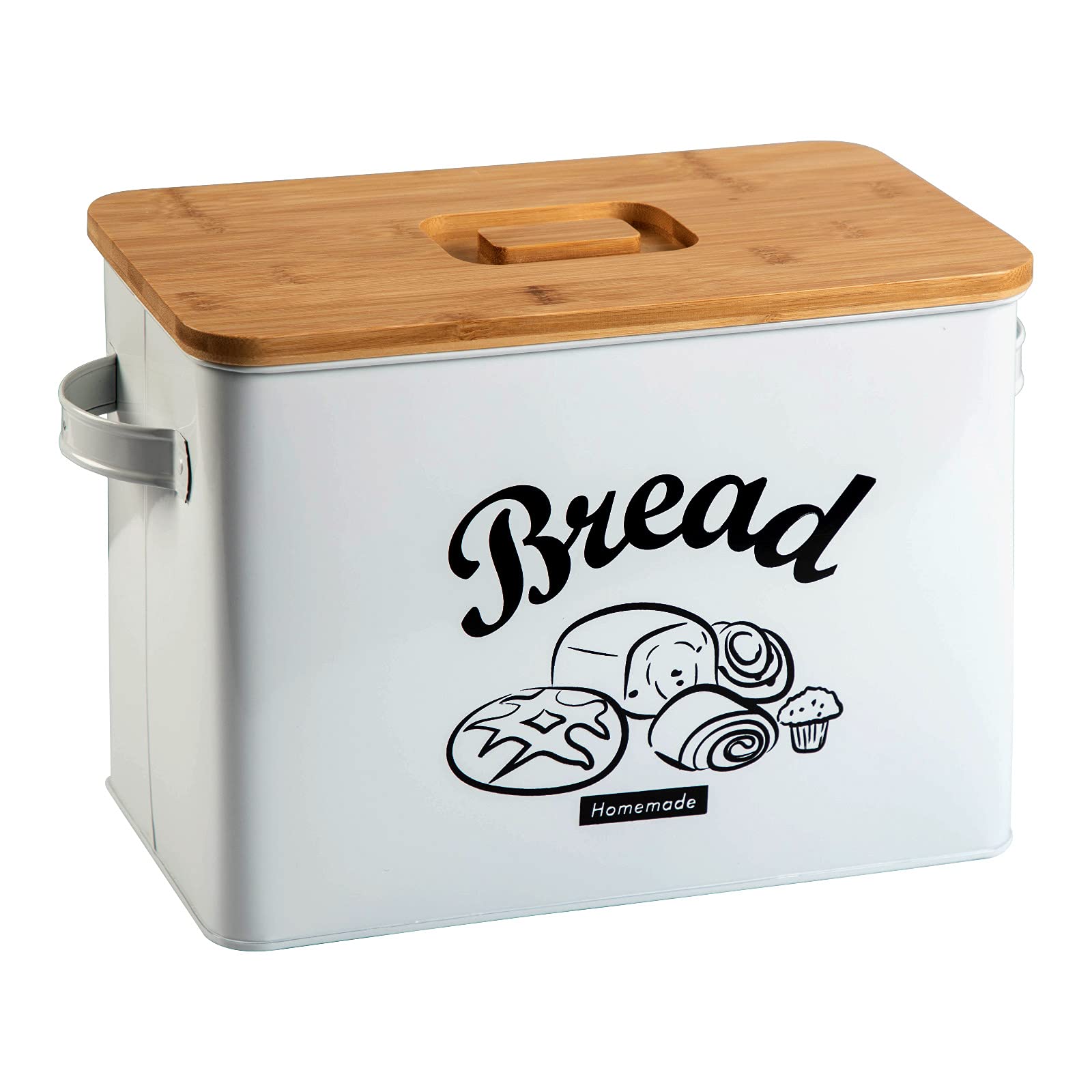JIRTEMOT Farmhouse Bread Box For Kitchen Countertop Metal Rustic Bread