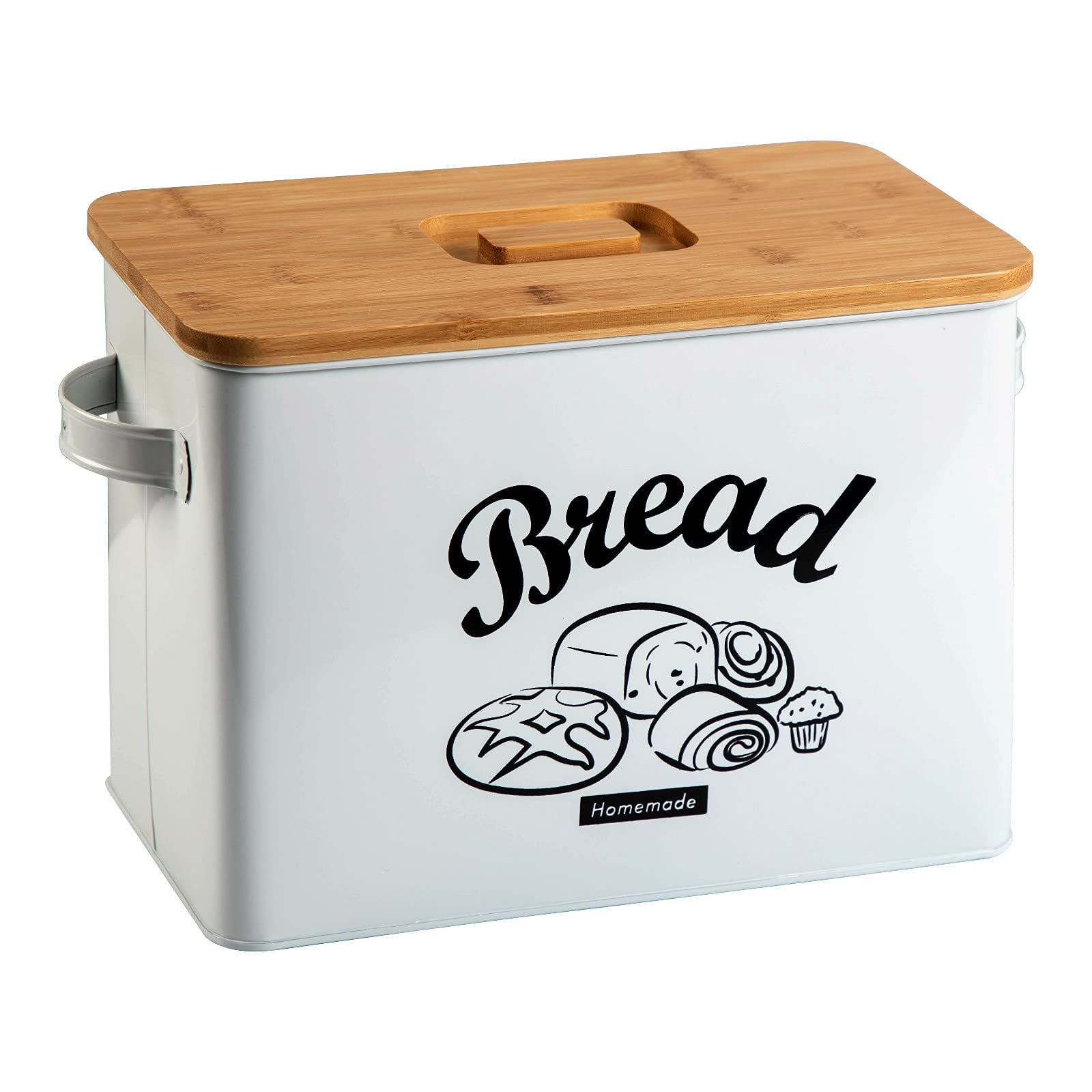 JIRTEMOT Farmhouse Bread Box For Kitchen Countertop Metal Rustic Bread Storage Container with