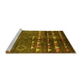 thumbnail image 2 of Ahgly Company Machine Washable Indoor Square Oriental Yellow Industrial Area Rugs, 3' Square, 2 of 4