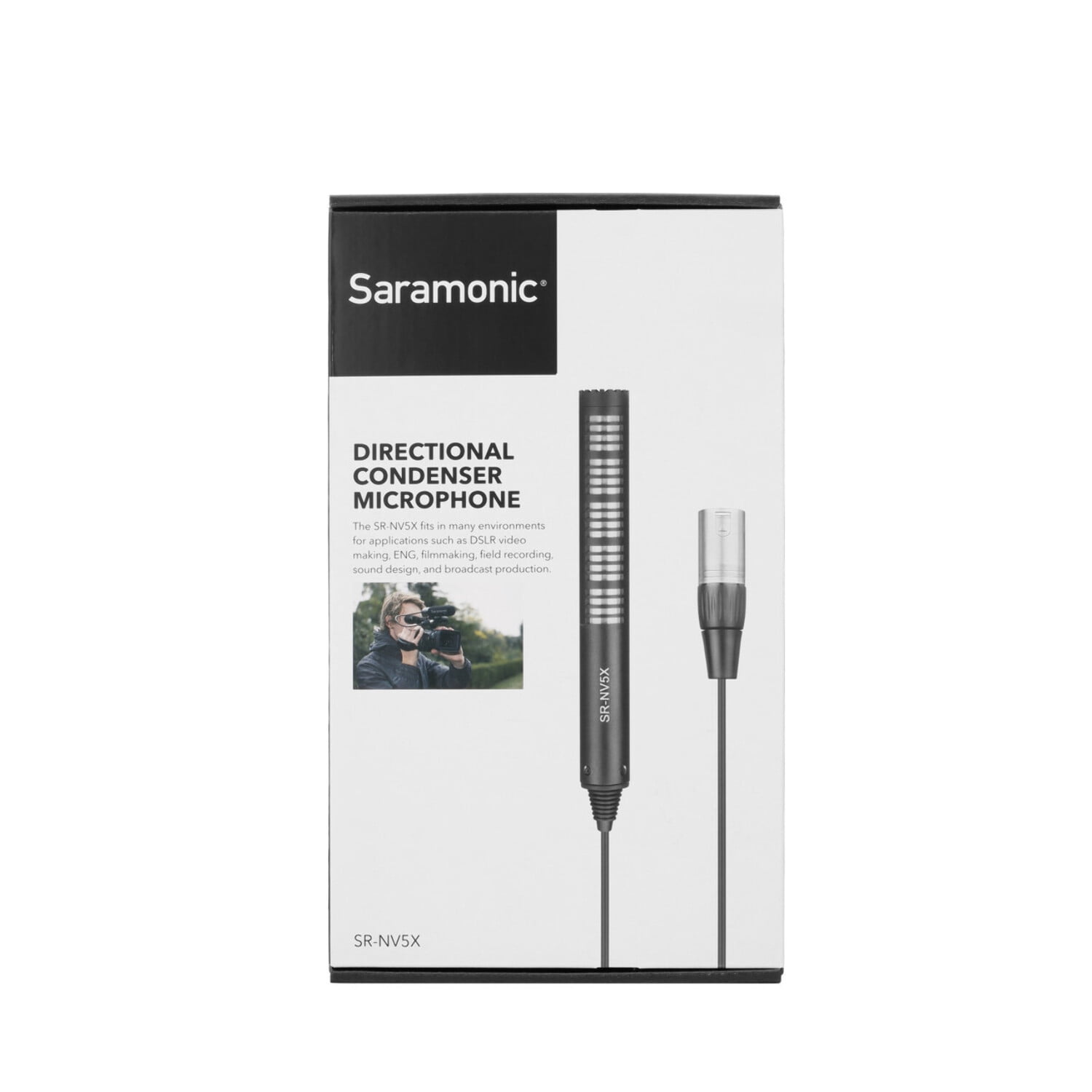 Saramonic SR-NV5X Short Professional Directional Shotgun Mic w/ Integrated XLR Cable, Foam & Furry Windscreens