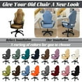 thumbnail image 3 of LKJYER Office Chair Cover with Armrest Covers, Gaming Computer Office Chair Seat Cover Slipcovers Stretchable Removable Universal Ergonomic Rotating Armchair Covers Thick High Back Office Seat Cover, 3 of 7