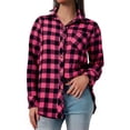 thumbnail image 2 of Xuniizn Womens Plaid Long Sleeve Shirts for Women Button Down Shirts Collared Fall Business Casual Blouses Lightweight Work Tops, 2 of 5