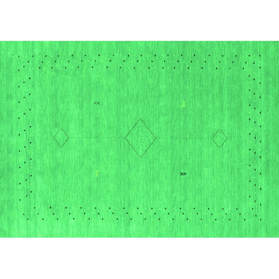 Ahgly Company Indoor Rectangle Abstract Green Contemporary Area Rugs, 4' x 6'