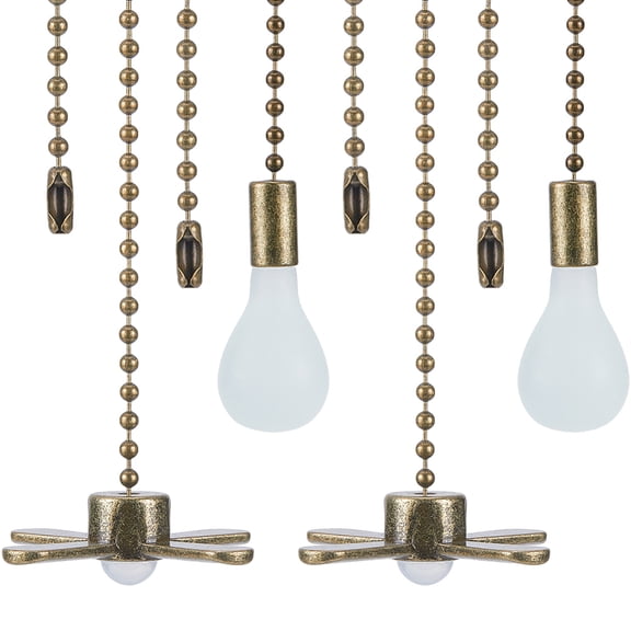 4Pcs Ceiling Fan Pull Chain Extenders Decorative Frosted Bulb and Fan Light Pull String Chain Set Beaded Ball Ornament Extension PendantDIY