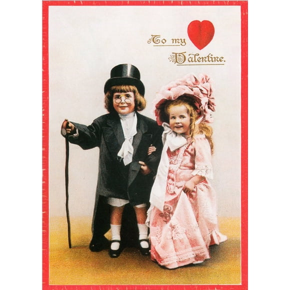 Unique Dressing up Formal Vintage Valentines Day Cards School Package