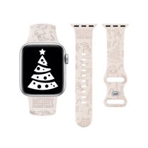 Wearlizer Christmas Snowflakes Engraved Watch Band Compatible with Apple Watch Band 38mm Christmas Gift Silicone Band for Girls, 40mm/41mm Series 8 7 6 5 4 3 2 1 SE