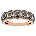 thumbnail image 2 of 14K Rose Gold Baguette & Brown Round Diamond Halo Ladies Wedding Band 1 CT., 2 of 5