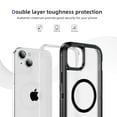 thumbnail image 2 of Magnetic & Stand Designed for iPhone 15 Case fit for MagSafe, Luxury Hybrid Shockproof Drop Protective Lightweight Phone Case for iPhone 15, Built-in Invisible Kickstand, Black+Clear, 2 of 7
