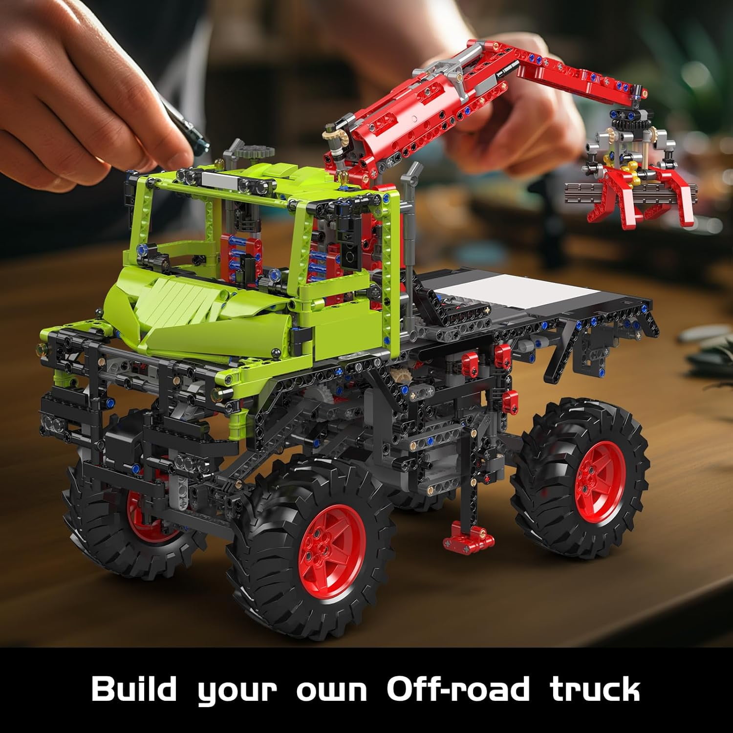 Off-Road Trucks Building Kits, All-Terrain 4x4 Mountain Truck Car Sets Model with Electric Motor, Gift for Age 14+/Adult Collections Enthusiasts (2002+ Pieces)