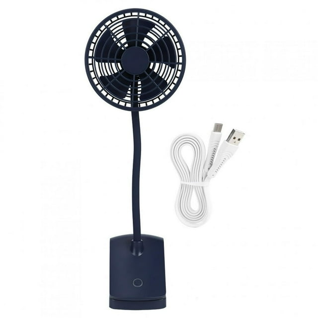 MesaSe Rechargeable Mini Desktop Desk Fan USB Car Office Blue