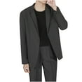 thumbnail image 2 of BiZtdJrK Mens Big and Tall Business Casual Blazers One Button Notch Lapel Long Sleeve Sport Coats Loose Solid Suit Jackets with Pockets Dark Gray XXXXL, 2 of 4