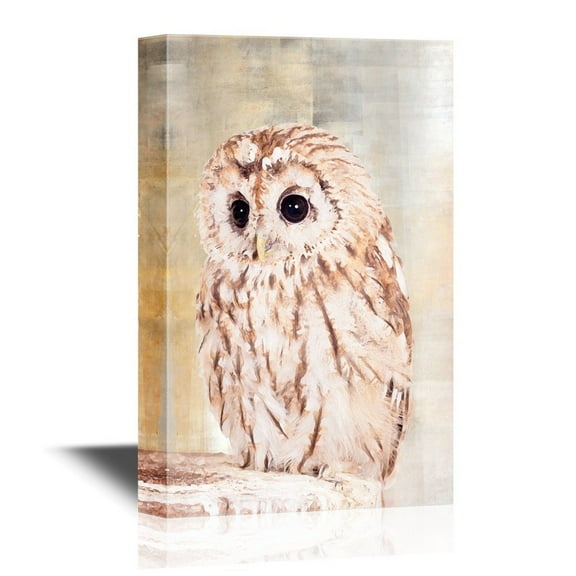 wall26 - Canvas Wall Art - Baby Owl - Gallery Wrap Modern Home Art | Ready to Hang - 24x36 inches