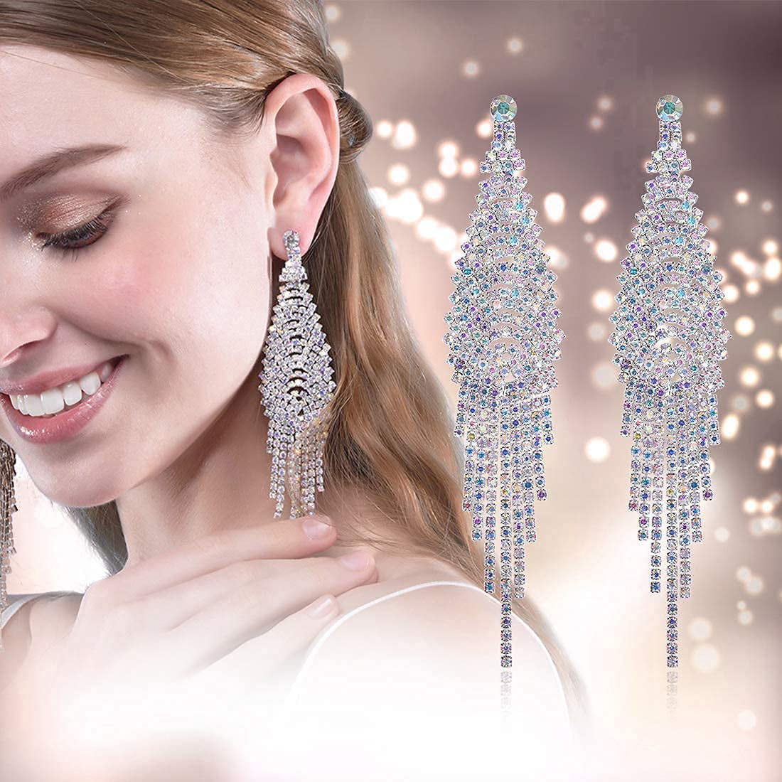 Dainty Diamond Drop Earrings, Bridal Diamond Earrings, Gold Huggie Hoop  Earrings, matron of honor gift, bride earrings, dangling earrings