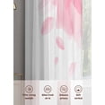 thumbnail image 6 of Modern Pink Sheer Curtains 63 Inch Length 2 Panels Set, Gradient Floral Abstract Bohemian White Voile Window Treatment Rod Pocket Curtains Sheers Drapes for Bedroom/Living Room/Kitchen 52x"63"x2, 6 of 7