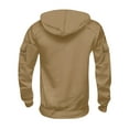 thumbnail image 4 of Dwelliawo Cargo Hoodies for Men Tactical Hoodies 1/4 Zip Cargo Pullover Fall Big and Tall Hooded Sweatshirts with Pockets Khaki 4XL, 4 of 5