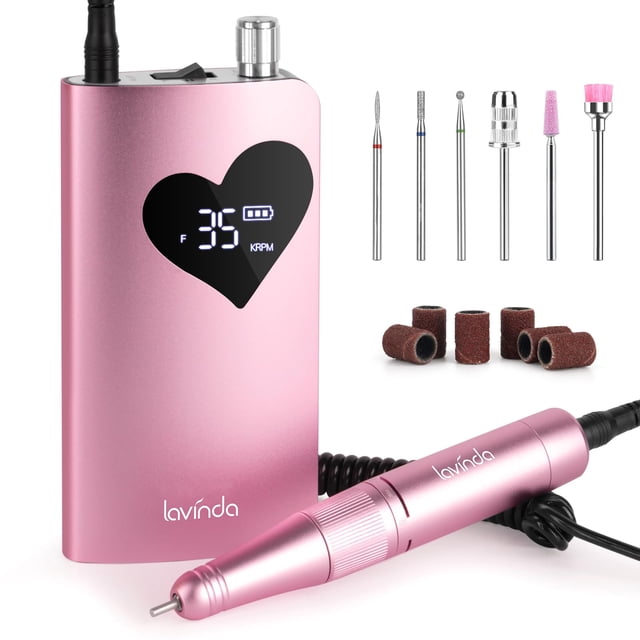 Taladro de uñas Lavinda Professional 35000 RPM inalámbrico, color rosa
