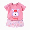 thumbnail image 4 of KPOPLK Boys Summer Clothing Set Short Sleeve Graphic Tee T-Shirt and Elastic Waist Shorts 2 Piece Outfits Set(3-6 Months,Pink), 4 of 4