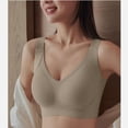 thumbnail image 4 of WCMZJ Plus Size Bras for Women No Underwire Full Coverage Everyday Bras Comfortable Wireless Padded Bras Beige M, 4 of 5