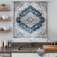 thumbnail image 5 of Blue Boho Floral Sheer Curtains 45 Inches Long, Vintage National Floral Textured Light Filering Curtains, Breathable Simi Curtain Privacy Drapes for Kitchen Bathroom Small Window Treatment, 5 of 9