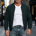 thumbnail image 7 of BRGZLK Mens Lightweight Jacket Stylish Solid Color Long Sleeve Lightweight Ribbed Cuffs Casual Full Zip Coat for Outdoor Casual Hiking Fishing Army Green 4XL, 7 of 7