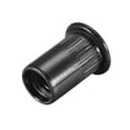 thumbnail image 6 of Uxcell Rivet Nuts Carbon Steel Knurled Flat Head Insert Nut Fastener Black M8 20 Pcs, 6 of 7