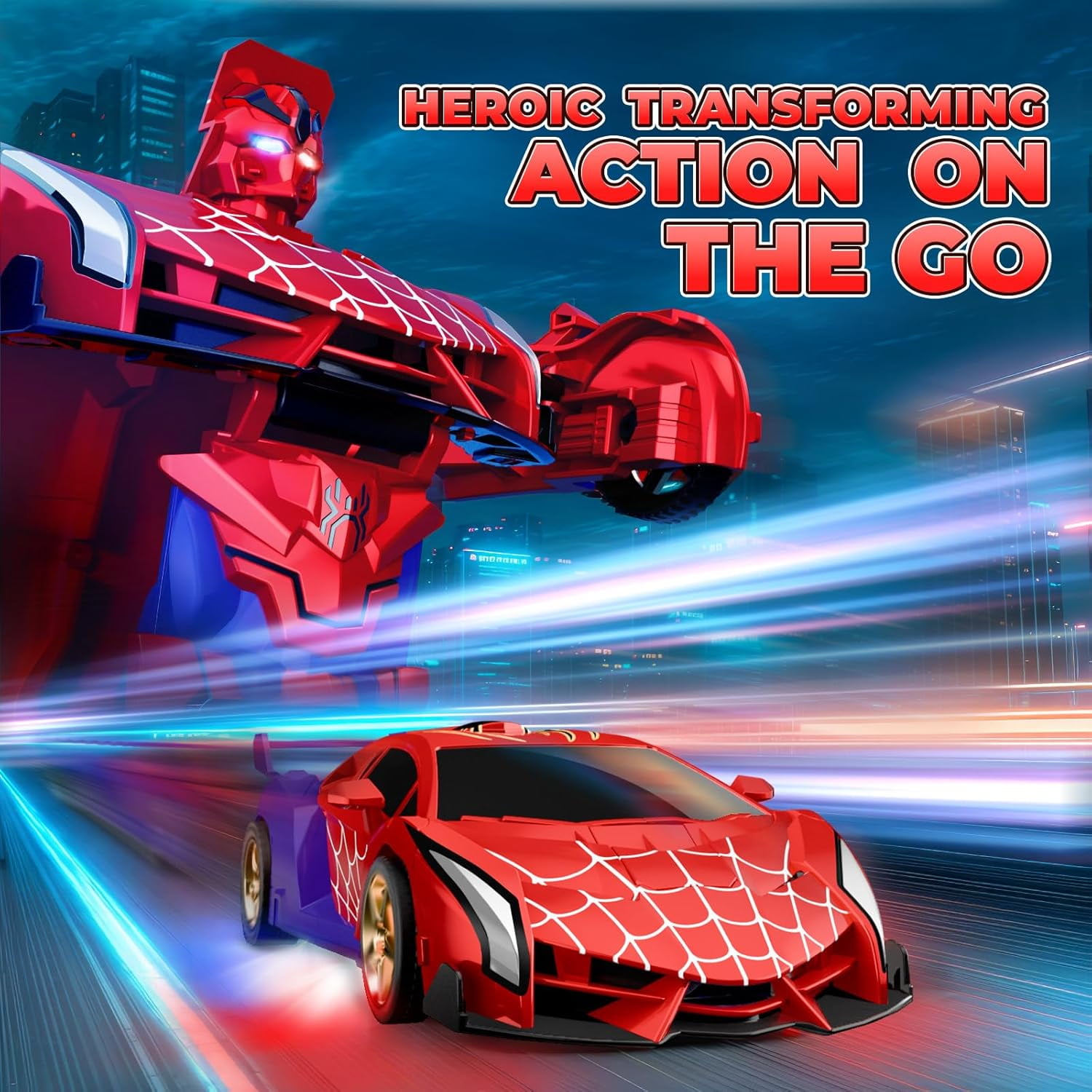 Remote Control Car One Button Deformation, Fast 360 ° Rotation Robot Toys Birthday Gifts 2.4GHz