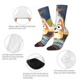 thumbnail image 3 of Masiiu Bluey Pattern Adult Crew Socks, Breathable Color-Block Mid-Calf Socks, Comfortable for Daily Wear and Sports, 3 of 6