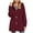 Wine, variant on ZyeKqe Fuzzy Fleece Jackets for Women Long Sleeve Hooded Casual Coat Button down Cardigan Warm Winter Outerwear with Pockets