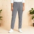 thumbnail image 2 of DHFJKG Corduroy Pants For Women Solid Color Straight Leg Elastic Waist Ankle Length Trousers With Pockets Fall Winter Soft Trousers, 2 of 4