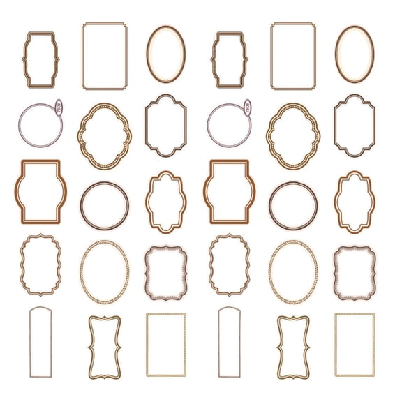 Giaone 30 Pcs/Set Retro Picture Frame Scrapbook Frames Hollow Out Decorative Frame