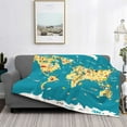 thumbnail image 2 of Uemuo World Map With Landmarks Printed Throw Blanket for Couch, Fluffy Fuzzy Blankets for Bed, Sofa, Cozy Flannel Faux Fur Blanket-40"x30", 2 of 6