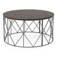 thumbnail image 1 of Bowery Hill Table Basse Ronde Industrielle en Bois, Fini Noyer, 1 of 7
