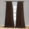 thumbnail image 5 of Ambesonne Baroque Curtains, Vintage Damask Blossom Art, Pair of 28"x84", Charcoal Grey Redbrown, 5 of 5