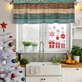 thumbnail image 5 of 2 Pack Teal Turquoise Wooden Valances for Windows Bedroom Living Room Window Treatments, Rustic Retro Farmhouse Western Country Rod Pocket Valance Drapes Short Kitchen Curtains Over Sink 60"x18", 5 of 8