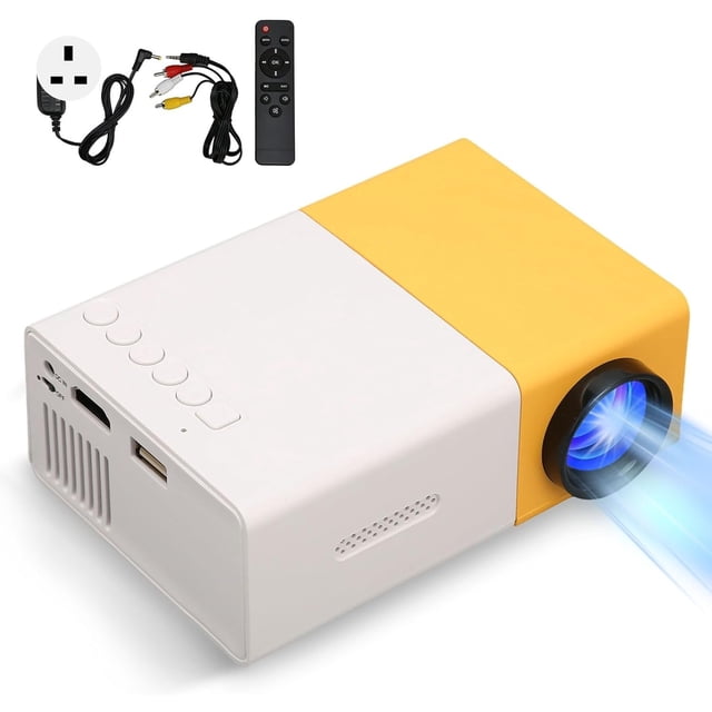 Mini Proyector, Proyector Portátil 1080P HD, Proyector de Películas de Cine en Casa, Proyector Inteligente para el Hogar Compatible con HDMI USB AV Laptop Smartphone