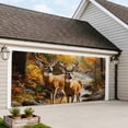 thumbnail image 4 of Orange Autumn Deer Garage Door Cover Banner 6 x 13 FT, Vintage Forest River Garage Door Curtains Backdrop with Grommets for Indoor Outdoor Wall Party Porch Yard Decorations Background, 4 of 9