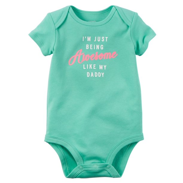 Carters Baby Clothing Outfit Girls Awesome Like Daddy Bodysuit Turquoise Walmart Com