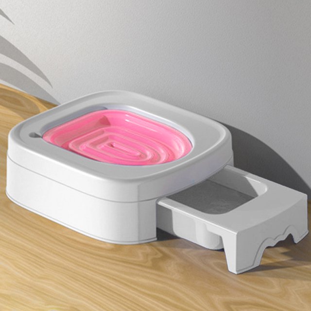 Entrenador De Aseo Para Gatos Entrenador de inodoro para gatos, guía de entrenamiento reutilizable para inodoro para gatos, suministros para mascotas (rosa) Wdftyju Libre de BPA