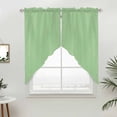 thumbnail image 5 of Green Kitchen Window Curtains, Swag Curtains Valance for Bedroom Living Room Bathroom, Minimalist Solid Color Modern Abstract Rod Pocket Window Treatment Curtain Block Drapes 2 Panels 28"x36", 5 of 9