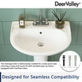 thumbnail image 5 of Ally 26 5/8 in. Tall Modern U-Shape White Ceramic Pedestal Combo Bathroom Sink with Overflow and 3 Faucet Hole, 5 of 11